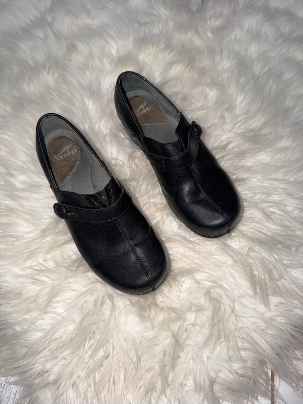 Dansko Shoes Womens Sz 39/8.5-9 Solstice Professional Clogs Black Leather Heels